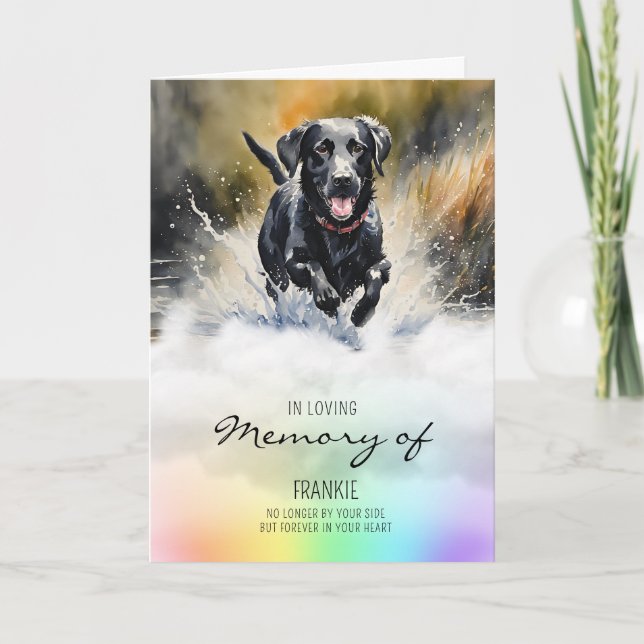 Labrador watercolour pet dog loss sympathy card (Front)