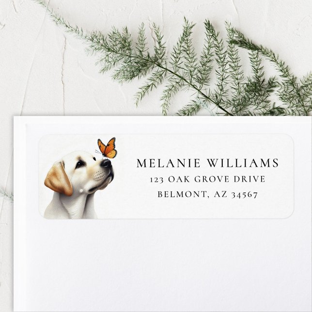 Labrador with a Monarch Butterfly Return Address (Creator Uploaded)