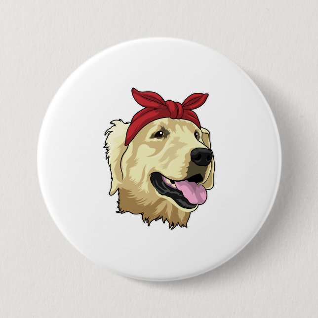 Labrador with Bandana 7.5 Cm Round Badge (Front)
