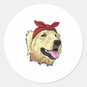 Labrador with Bandana Classic Round Sticker