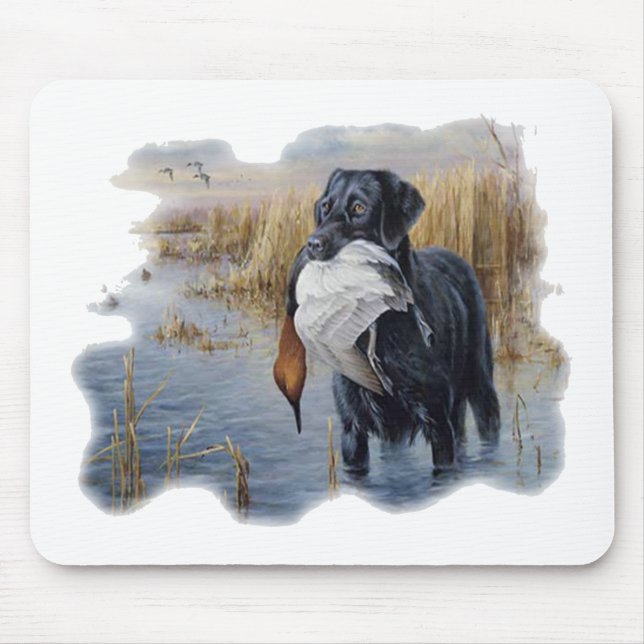 Labrador with Duck- Duck Hunting Mouse Mat (Front)