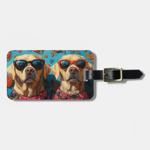 Labrador with Heart Roses Valentine's Day Luggage Tag
