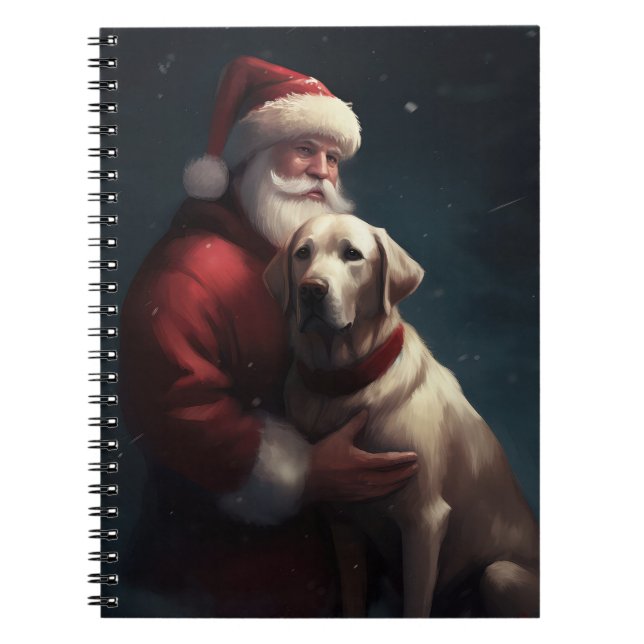 Labrador With Santa Claus Festive Christmas  Notebook (Front)