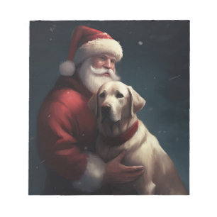 Labrador With Santa Claus Festive Christmas  Notepad