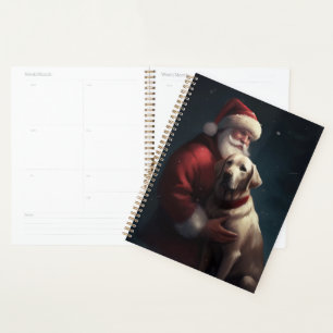 Labrador With Santa Claus Festive Christmas Planner