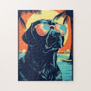 Labrador with sunglasses at a beach jigsaw puzzle