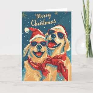 Labrador with sunglasses Christmas Personalised Holiday Card