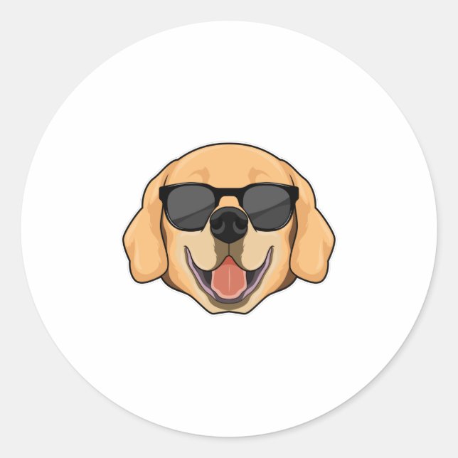 Labrador with Sunglasses Classic Round Sticker (Front)