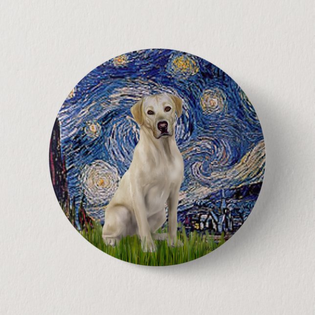 Labrador (Y7) - Starry Night 6 Cm Round Badge (Front)