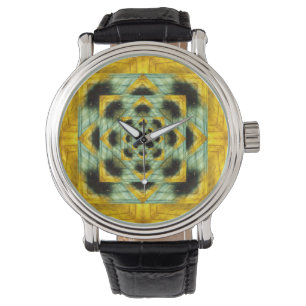 Labradorite gemstone fractal design watch