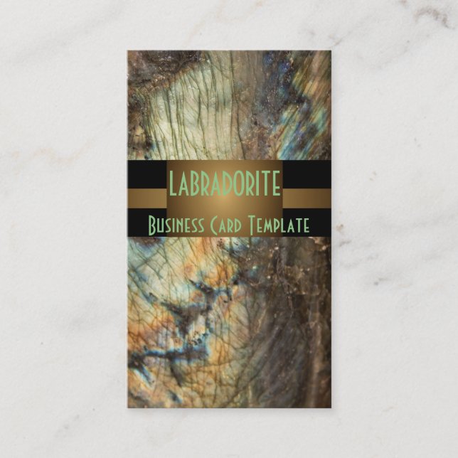 Labradorite Minerals Gemstone Business Card (Front)