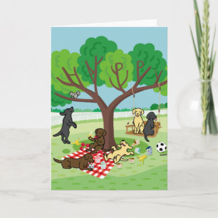 Labradors and Happy Tree Card