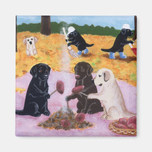 Labradors Autumn Fun Magnet