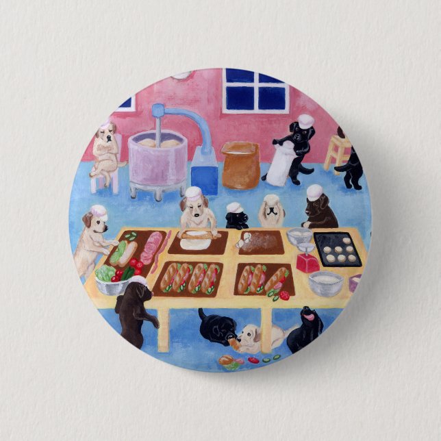 Labradors Bakery 6 Cm Round Badge (Front)
