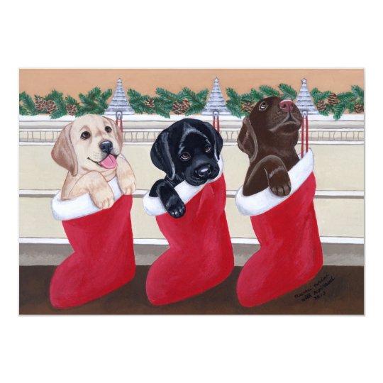 Labradors Christmas Party Invitations