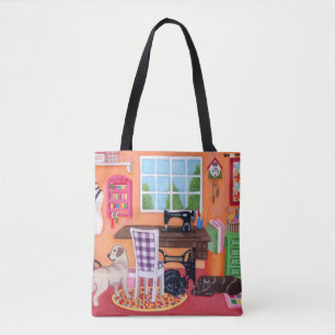 Labradors in Mum's Sewing Room Tote Bag