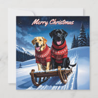 Labradors Pack of Flat Christmas