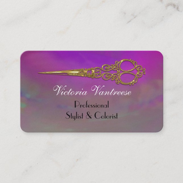 Labreche Scissor Elegant Hairstylist Business Card (Front)