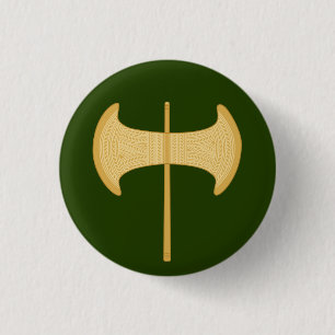 Labrys: Ancient double-headed axe 3 Cm Round Badge