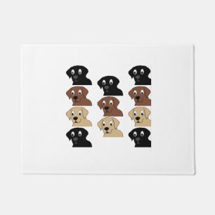 labs 3 colours cartoon head doormat