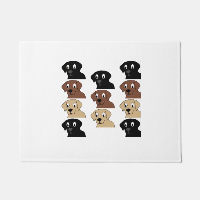 labs 3 colours cartoon head doormat (Front)