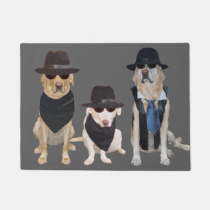 Labs in Black Doormat