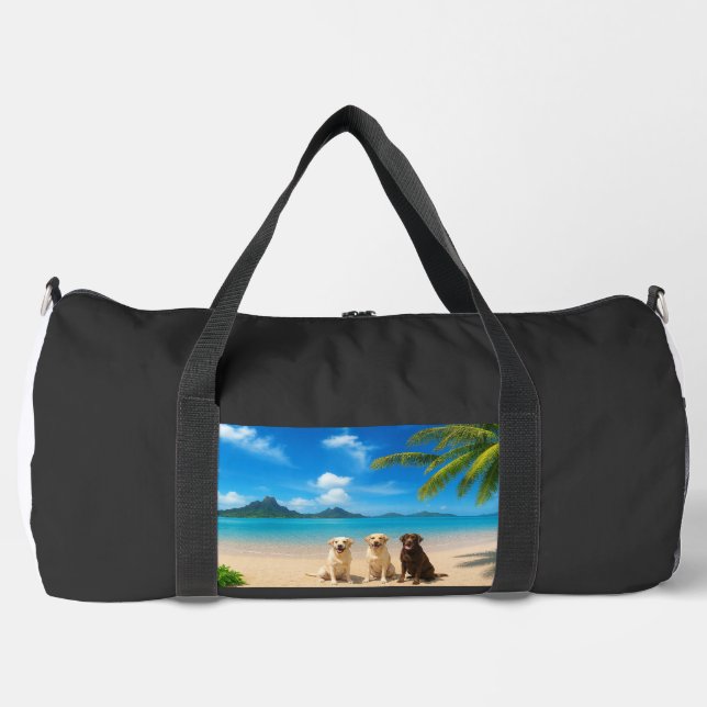 Labs on tropical island duffle bag (Front)