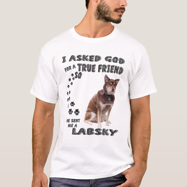 Labsky Quote Mum, Siberian Retriever Dad Print, Hu T-Shirt (Front)