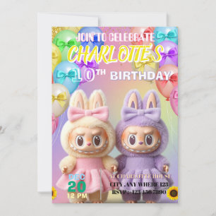 Labubu Birthday Invitation CARDS