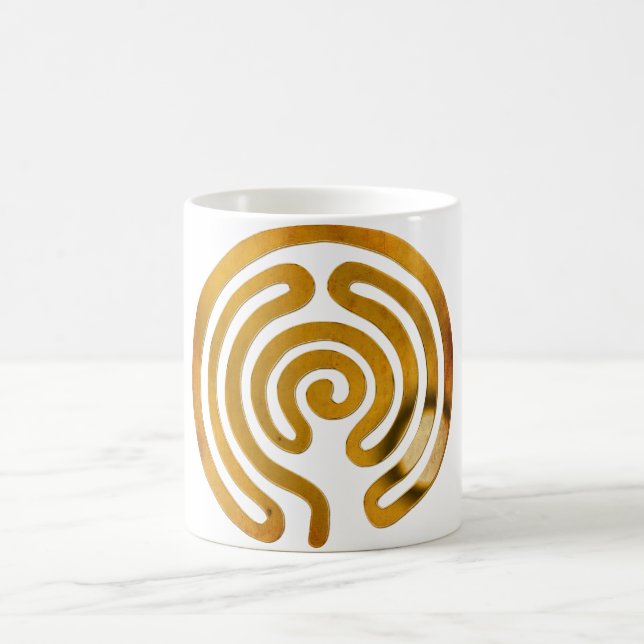 labyrinth antique gold coffee mug (Center)
