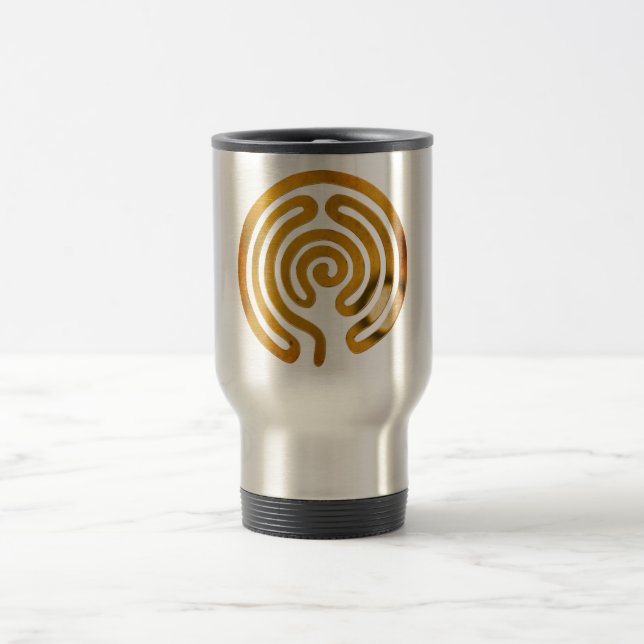 labyrinth antique gold travel mug (Center)