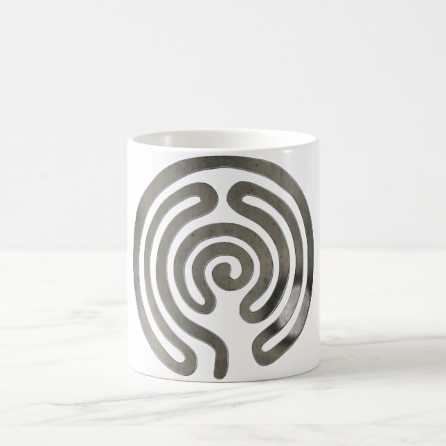 labyrinth antique silver coffee mug (Center)