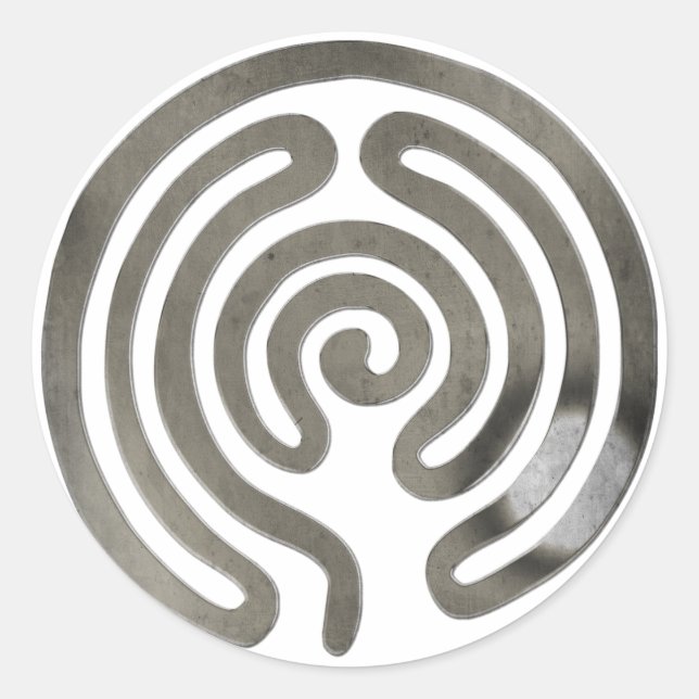 labyrinth antiquesilver | make your own background classic round sticker (Front)