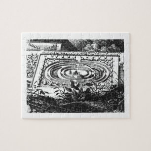 Labyrinth at Heidelberg, Hortus Palatinus (engravi Jigsaw Puzzle
