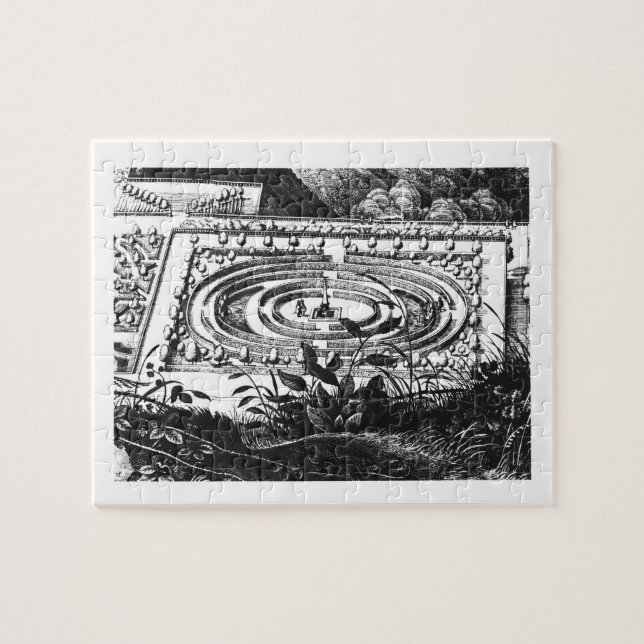 Labyrinth at Heidelberg, Hortus Palatinus (engravi Jigsaw Puzzle (Horizontal)