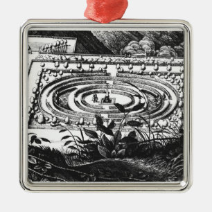Labyrinth at Heidelberg, Hortus Palatinus (engravi Metal Tree Decoration