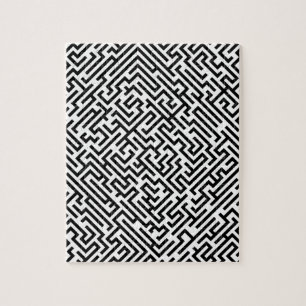 Labyrinth - Black and white pattern Jigsaw Puzzle
