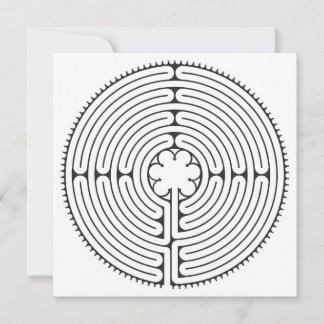 Labyrinth Cathedral of Chartres Black and White Holiday Card