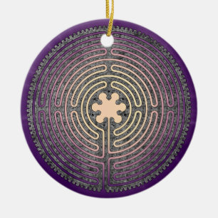 Labyrinth Ceramic Tree Decoration