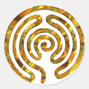 Labyrinth GOLD   make your own background Classic Round Sticker