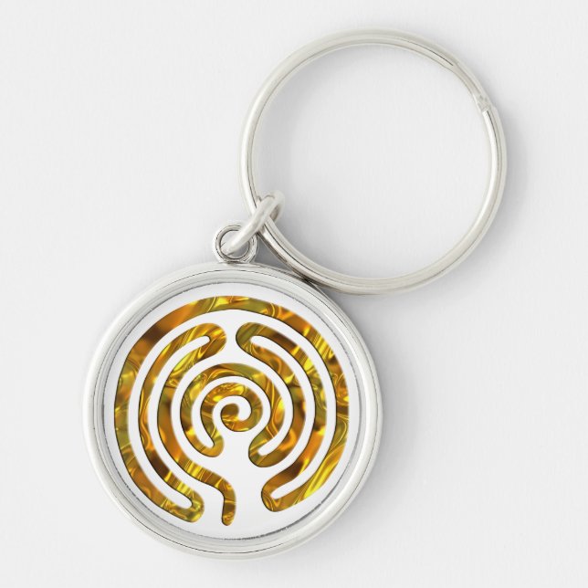 Labyrinth GOLD | make your own background Key Ring (Front)