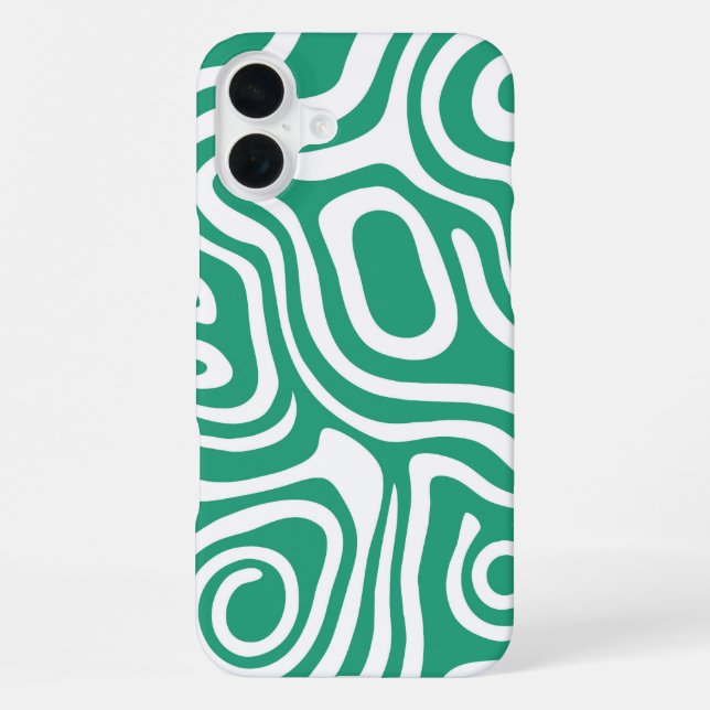 Labyrinth graphic pattern green iPhone case (Back)