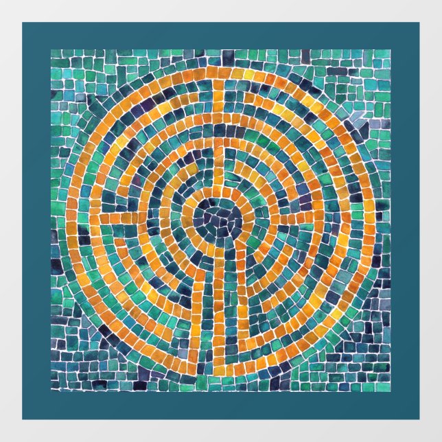 LABYRINTH II 12x12 Window Cling - Green (Sheet)