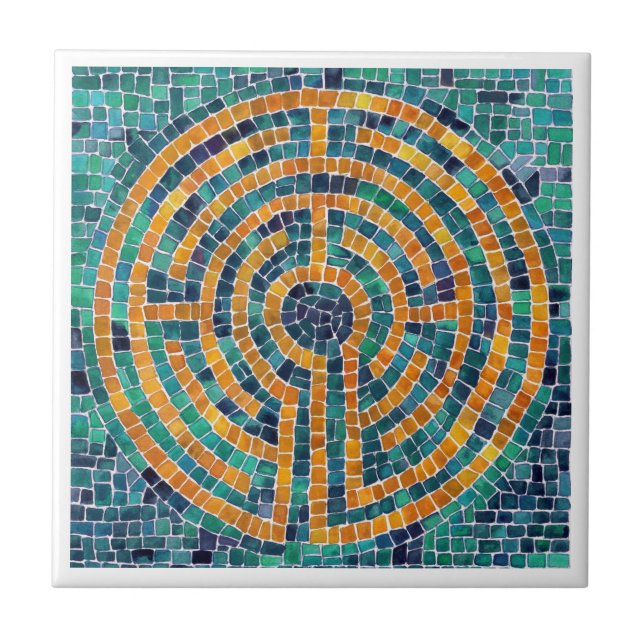 LABYRINTH II 4.25x4.25 Ceramic Tile - White (Front)
