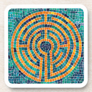 LABYRINTH II Hard Plastic Coasters - White