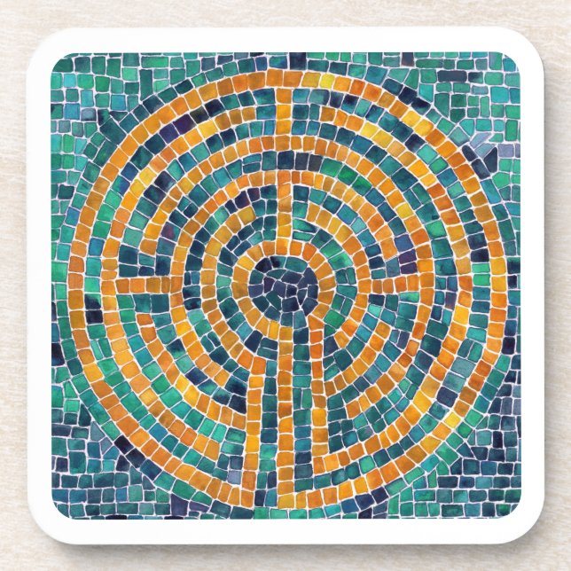 LABYRINTH II Hard Plastic Coasters - White (Front)