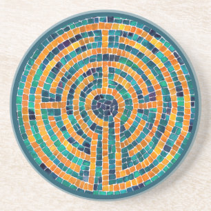 LABYRINTH II Sandstone Coaster - Green