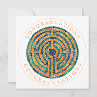 LABYRINTH II Square Flat Congratulations Card