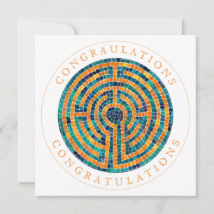 LABYRINTH II Square Flat Congratulations Card