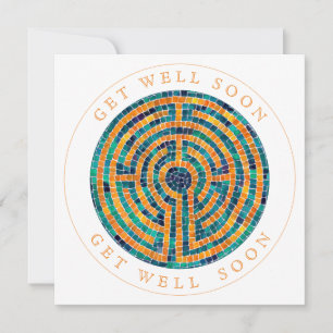 LABYRINTH II Square Flat Get Well Card